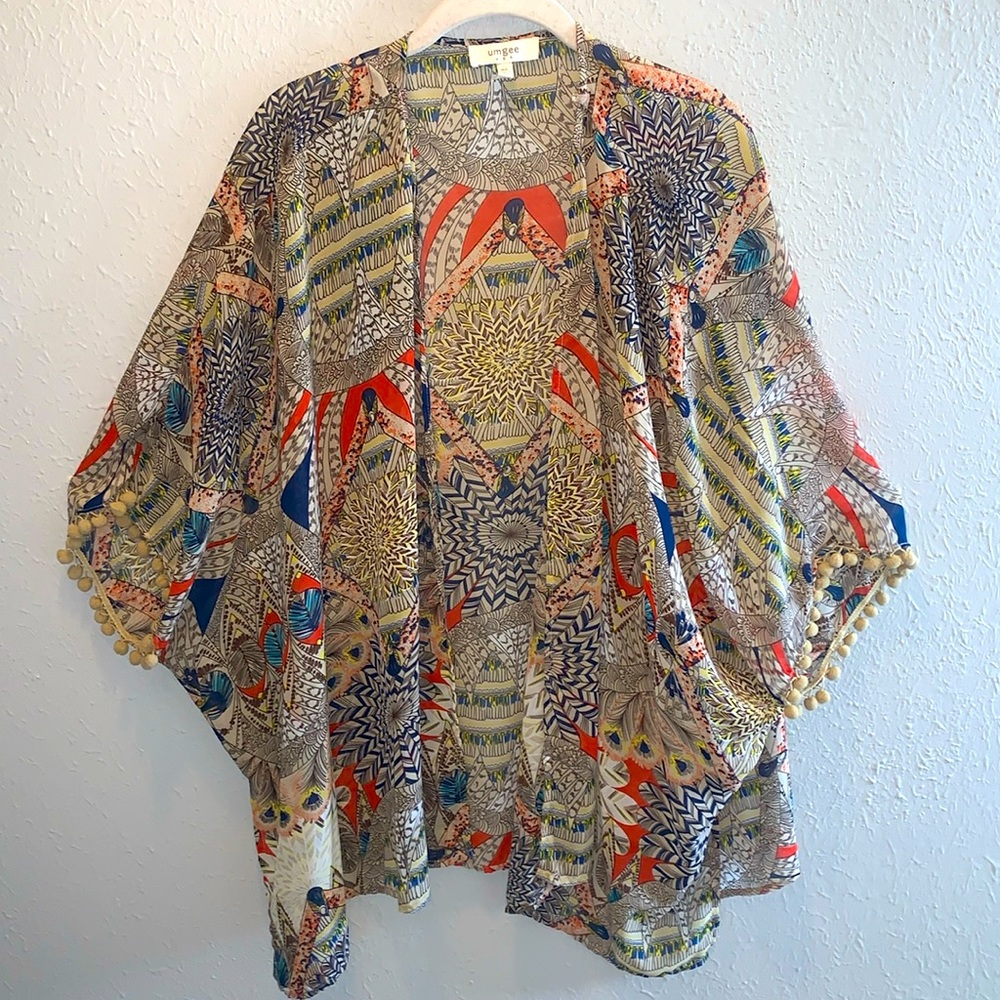 Umgee Multicolor Patterned Kimono Top